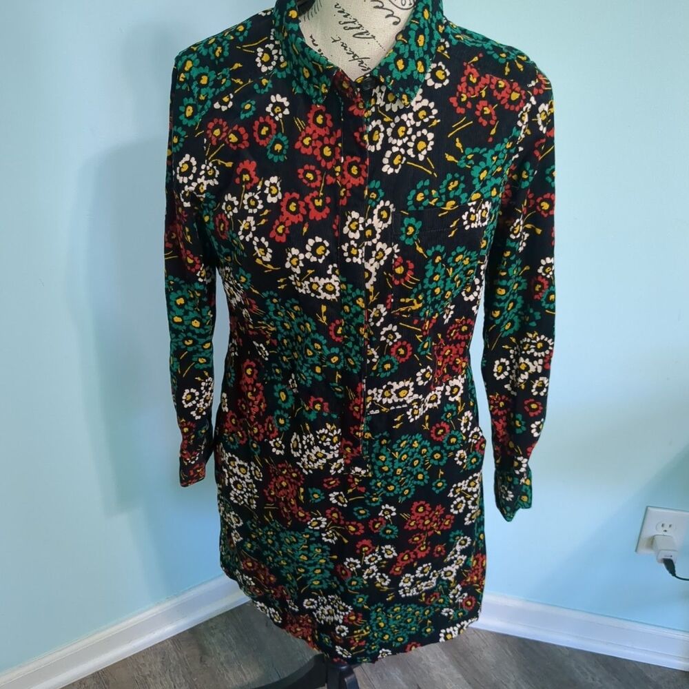 BODEN floral patterned fine needlecord shift dress 8p Boho Cottagecore